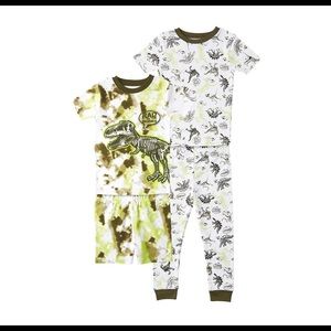 2 pairs boys pajamas new short sleeve dinosaur pants shorts bundle 5T or 6